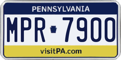 PA license plate MPR7900