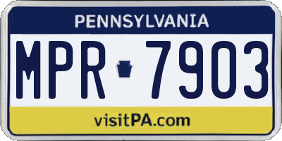 PA license plate MPR7903