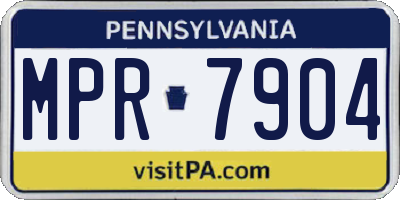 PA license plate MPR7904