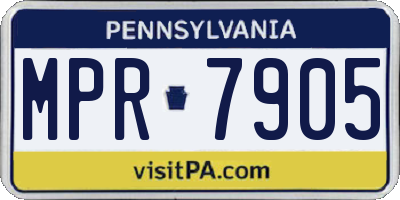 PA license plate MPR7905