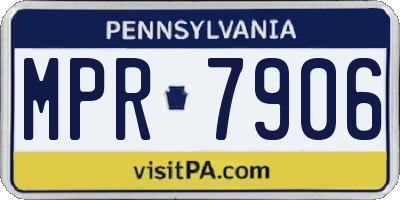PA license plate MPR7906