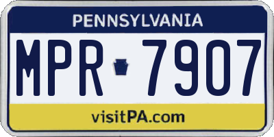 PA license plate MPR7907