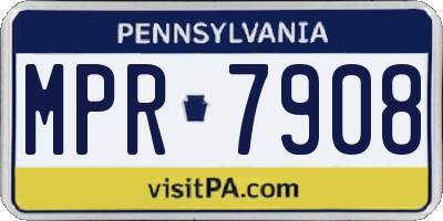PA license plate MPR7908