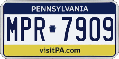 PA license plate MPR7909