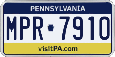 PA license plate MPR7910