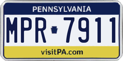 PA license plate MPR7911