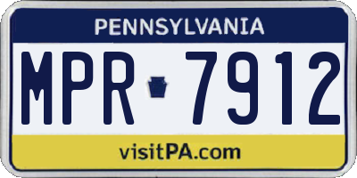 PA license plate MPR7912