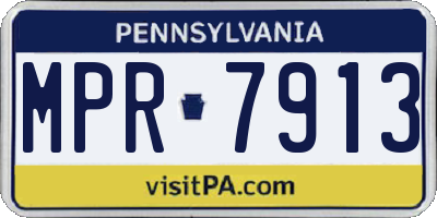 PA license plate MPR7913