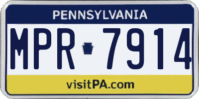 PA license plate MPR7914