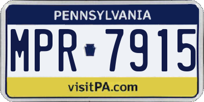 PA license plate MPR7915