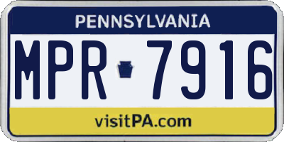 PA license plate MPR7916