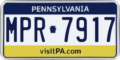 PA license plate MPR7917