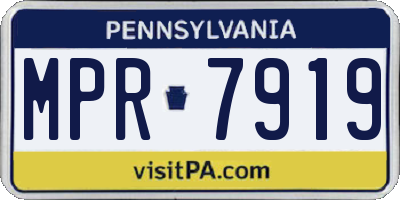 PA license plate MPR7919