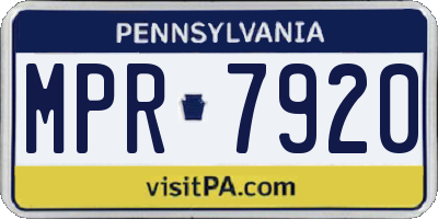 PA license plate MPR7920