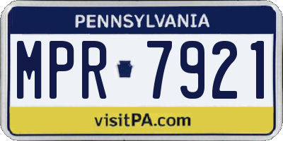 PA license plate MPR7921