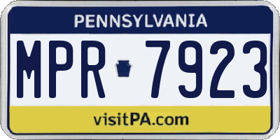 PA license plate MPR7923