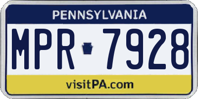 PA license plate MPR7928