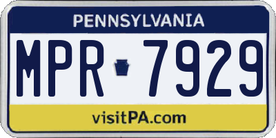 PA license plate MPR7929