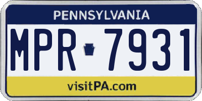 PA license plate MPR7931