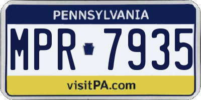 PA license plate MPR7935