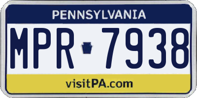 PA license plate MPR7938