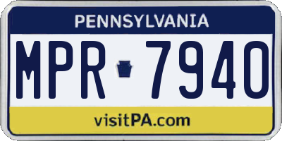 PA license plate MPR7940