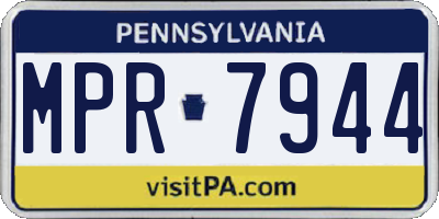 PA license plate MPR7944