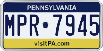 PA license plate MPR7945