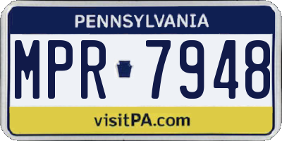 PA license plate MPR7948
