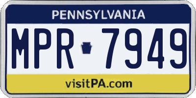 PA license plate MPR7949