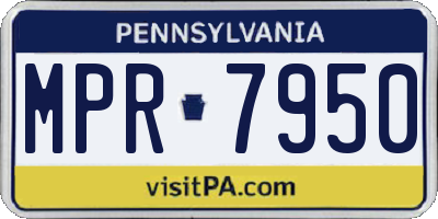 PA license plate MPR7950