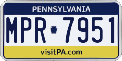 PA license plate MPR7951