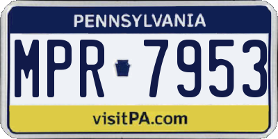 PA license plate MPR7953