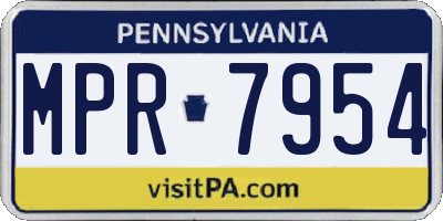 PA license plate MPR7954