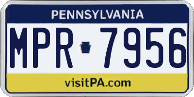 PA license plate MPR7956