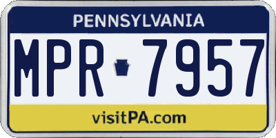 PA license plate MPR7957