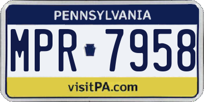 PA license plate MPR7958