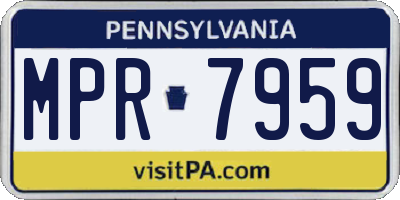 PA license plate MPR7959
