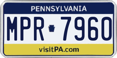 PA license plate MPR7960