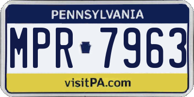 PA license plate MPR7963
