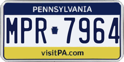 PA license plate MPR7964