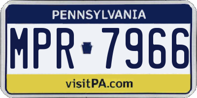 PA license plate MPR7966