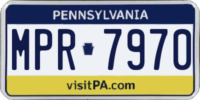 PA license plate MPR7970