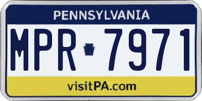 PA license plate MPR7971