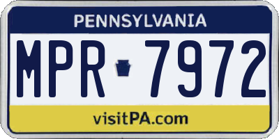 PA license plate MPR7972