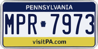 PA license plate MPR7973
