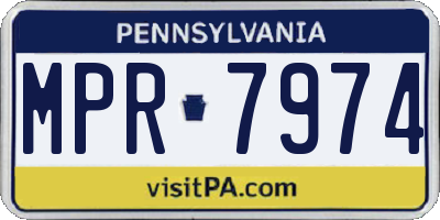 PA license plate MPR7974