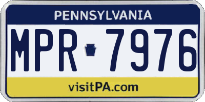PA license plate MPR7976