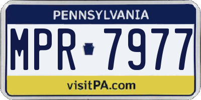PA license plate MPR7977