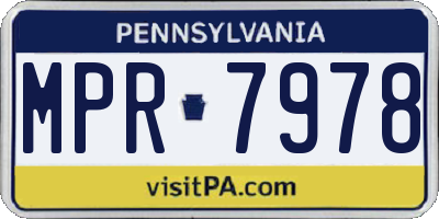 PA license plate MPR7978
